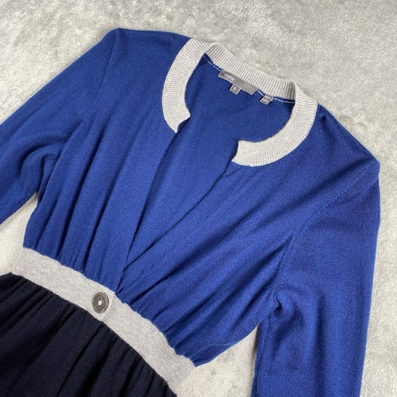 VINCE Cardigan Women's Size S Blue Grey 100% Cashmere One Button Sweater Twee - Picture 3 of 12